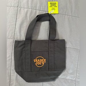 Trader Joe's Black Mini Canvas Tote Bag